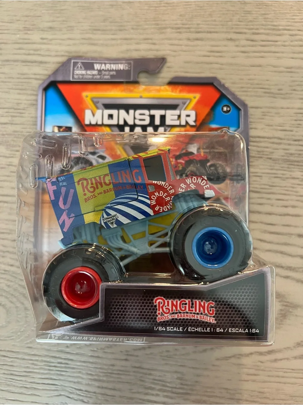 Ringling Monster Jam Circus Truck Toy - Blue & Red Wheels
